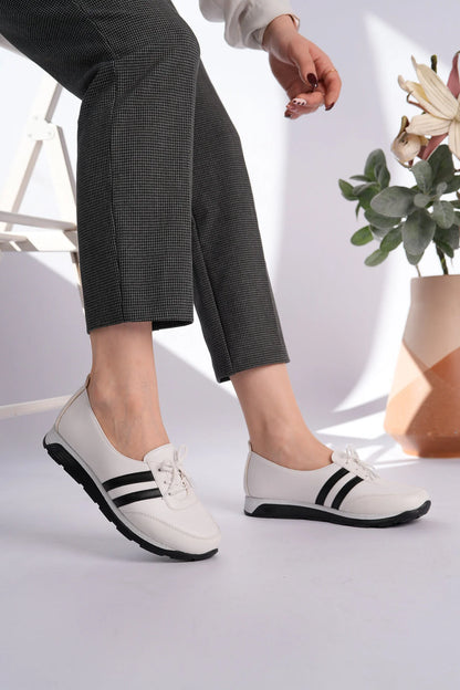 Kadın Günlük Bağcıklı Sneaker Hafif Tabanlı Rahat Spor Ayakkabı (CW-12)