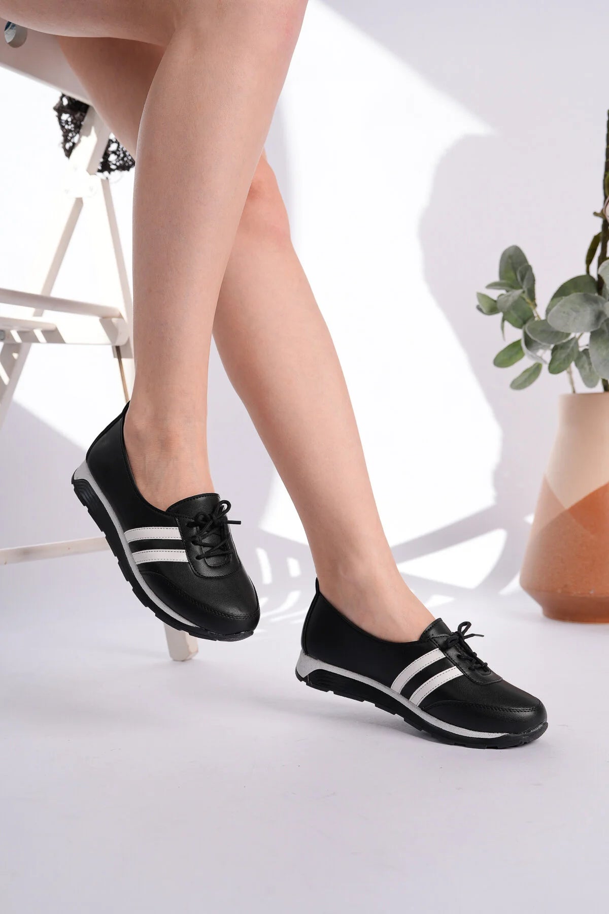 Kadın Günlük Bağcıklı Sneaker Hafif Tabanlı Rahat Spor Ayakkabı (CW-12)